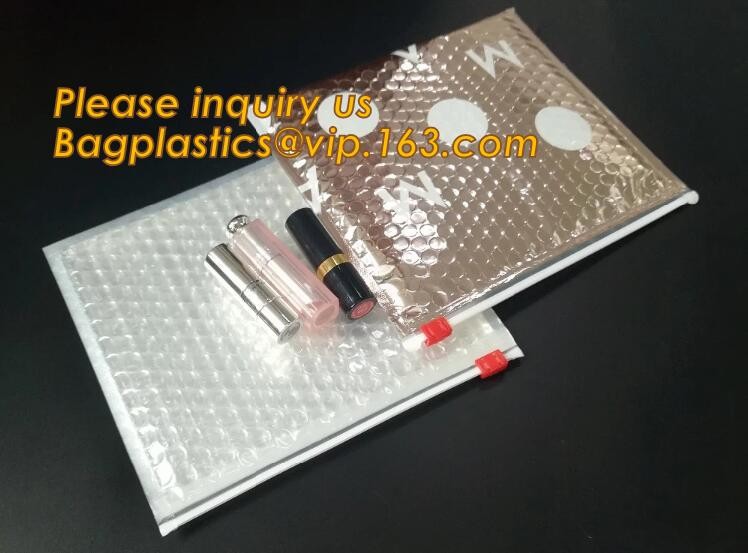 Holographic Zipper Slider Zip Lock Bubble Bag,Cosmetic Zipper Bag/Rose Gold Slider Bubble Bag with Logo,Slider Bubble Zi