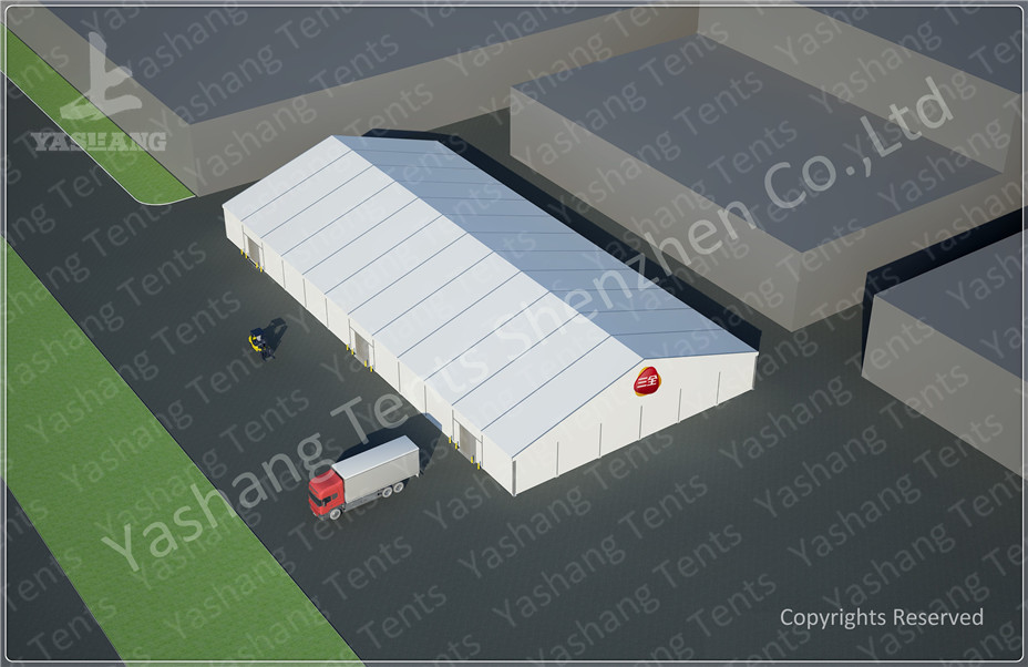White Heat Resistant Industrial Warehouse/ Storage Tent Shelter For Raw Materials