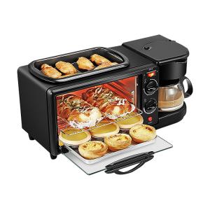 Wholesale Breakfast Electric Oven Toaster Grill Pan With Drip Coffee Maker Stainless Power Timer OEM 3 In 1 from china suppliers
