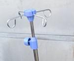 Patient 210cm Hospital Bed IV Pole Accessories Stainless Steel Infusion Stand