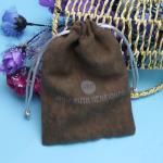 Reusable Soft Velvet Drawstring Jewelry Bag Colored For Wedding / Christmas