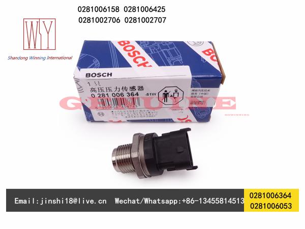 Bosch Genuine and New Common Rail Pressure Sensor 0281006364, 0281006053,