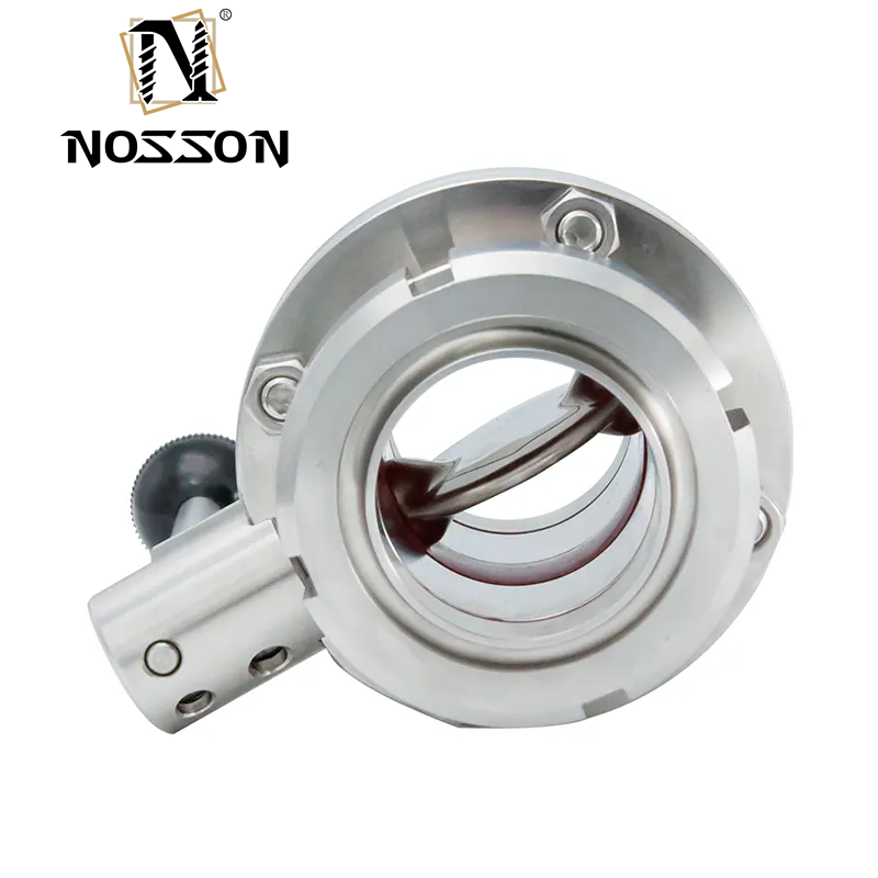 Hydraulic Sanitary Butterfly Valve 304 316L Stainless Steel One Side Weld Thread High Temperature Media ISO9001 Certified