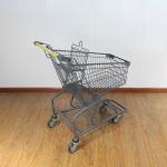 80L Galvanized Supermarket Trolleys Travellator Wheel Metal Shopping Trolley