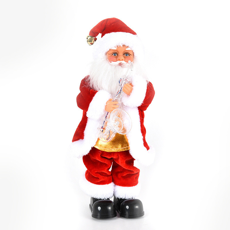 Christmas Electric Santa Claus Plush Toys Holiday Home Decor