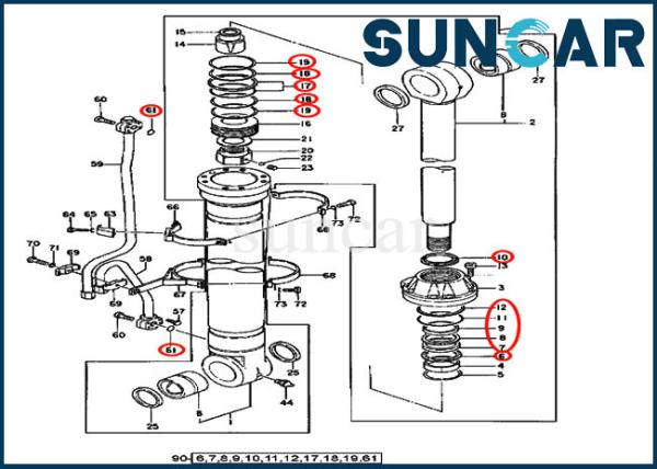 AT196471 Boom Cylinder Seal Kit Service Kits For 450CLC 550LC Deere Models