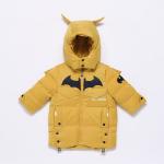 Winter Coats Detachable Cap Bat Design Sense Clothes Children Red Black Boys