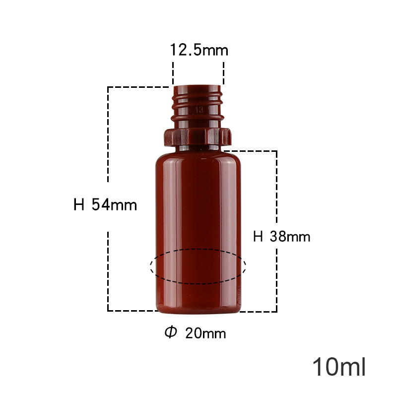 Plastic Smoke Oil Bottle , 10ml Empty Pet Bottle Customized Colors With Cap