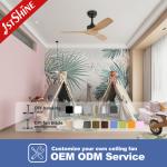 Small Size 35 Inches Solid Wood Blade Ceiling Fan Quiet Energy Saving DC Motor