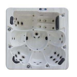 Wholesale 6 Persons Square Shape Whirlpool Tubs White Marble Spa Hot Tub With 45 Massage Jets from china suppliers