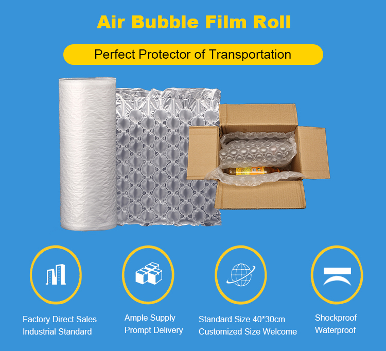 Inflatable Air Cushion Bubble Bag Strong Protection From Destructive Film Wrapping Roll
