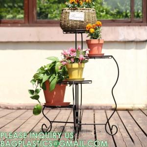 Wholesale Plant Stand Indoor Outdoor, Plant Shelf Multiple Flower Pot Holder, Metal Wrought Iron Planter Shelf Plant Display from china suppliers