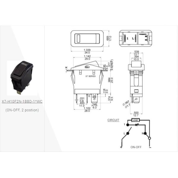 Agricultural Equipmen Rocker Switch IP67 Illuminated Button Switch Waterproof