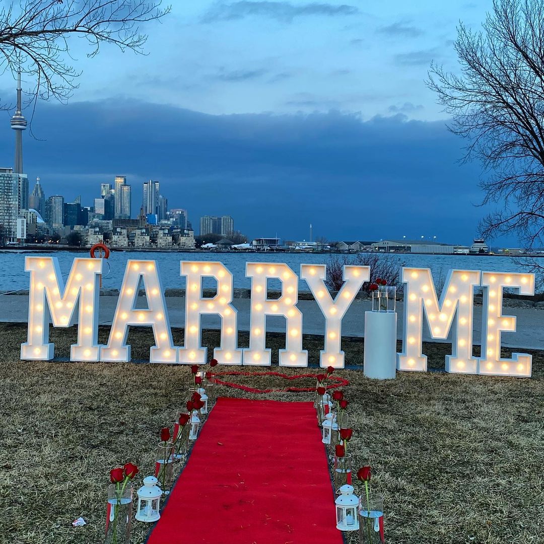 Stainless Steel Will You Marry Me Sign Neon Sign Decoration Wedding Marquee Light Up 4ft Letters