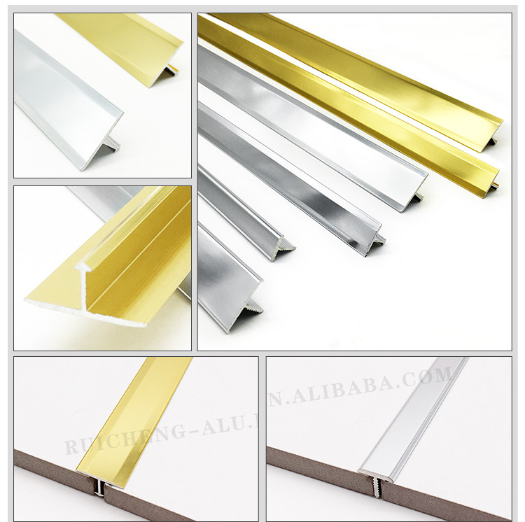 0.4mm - 2mm Floor Aluminum Transition Strips Gold Floor Edge Protective
