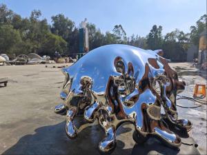 Wholesale Polished Stainless Steel Abstract Turtle Animal Sculpture as Garden Ornaments from china suppliers