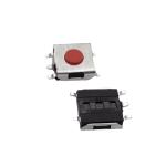 6.2x6.2x2.5-4.0H Tactile Tact Switch SMD Five Pin Red Head Button Tap
