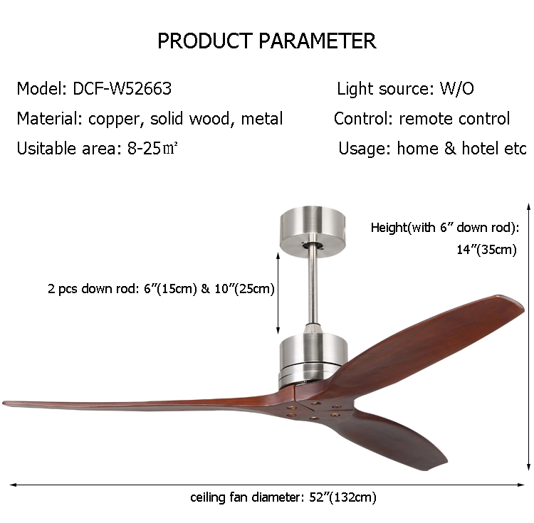 110-240V/50Hz-60Hz 1stshine 3 Blade Ceiling Fan with Remote Control and LED Light