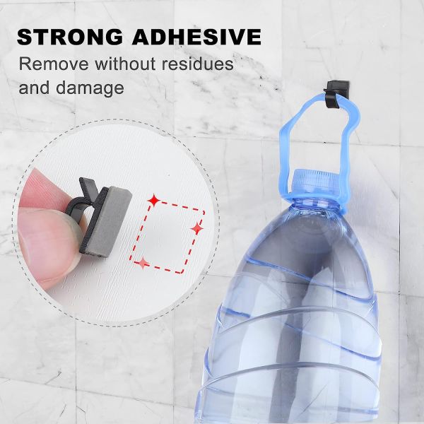Black White Wall Wire Holder Strong Adhesive Eco Friendly For Wide Application