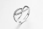 2.25g 925 Silver CZ Rings Unisex Wide Cubic Zirconia Eternity Bands