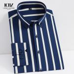 Winter Business Casual Men's Striped Shirt with Non-Ironing and Heat-transfer