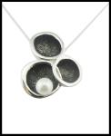 Pearl Round White Pearl Classic Style Silver 925 Jewelry Set with AAA CZ and