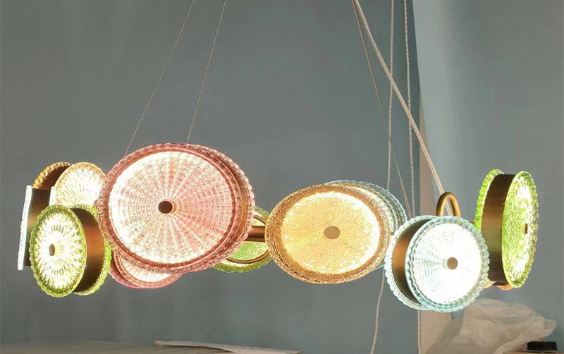 4000K Colorful Glass Chandelier Restaurant Chandelier LED