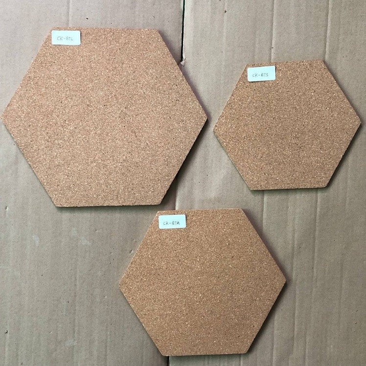 Factory Directly Price Adhesive 12''x12'' 4 pack Cork Board with Hollowing Flower Shape in Nature Color