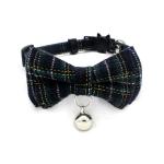 Scottish Tartan Bowtie Cat Collar Safety Buckle With Bell Cotton Width Adjust 13