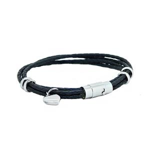 Wholesale Europ American Fashion Trendy Stainless Steel Geniune PU Leather Bracelet Bangle LBL101 from china suppliers