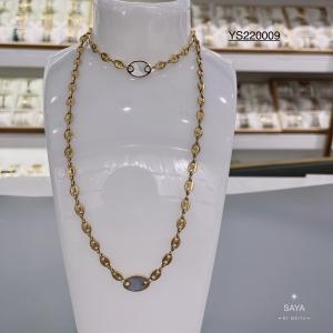 Wholesale Europe Stainless Steel Designer Jewelry White Shell Inlaid Pig Nose Chain Necklace from china suppliers