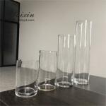 Wholesale cheap wedding decoration different height glass cylinder vase