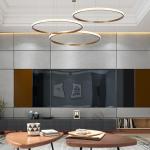 Modern Hanging Led Clear Acrylic Circle Ring Pendant Light Nordic Stairs Living