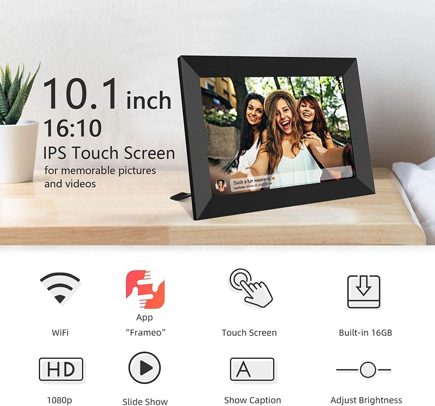 AC 100V-240V WiFi Digital Photo Frame , Multifunctional Digital Video Picture Frame