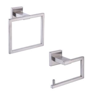 Wholesale Stainless Steel Towel Ring Rack Tissue Paper Holder Wall Mounted Bathroom Accessories Set from china suppliers
