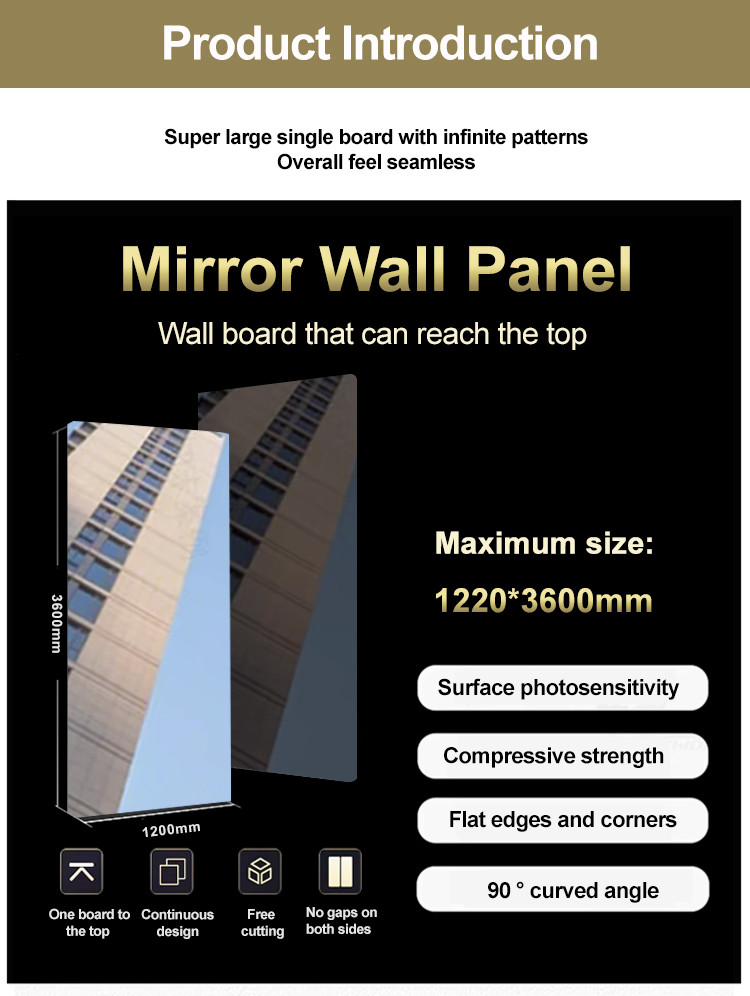 Environment Friendly Interior Bamboo Charcoal Mirror Wall Panels PVC Mirror Wood Veneer