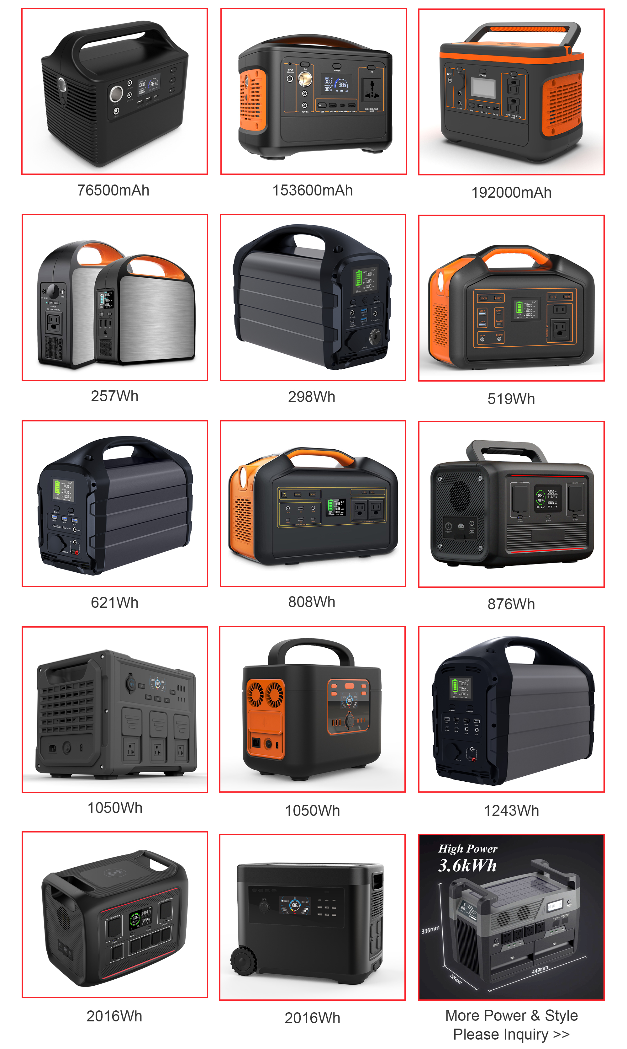 220 Volt Travel EU Plug OEM Portable Power Station for Car / Camping 2000W Portable LiFePO4 Solar EU 2000W Powerstation
