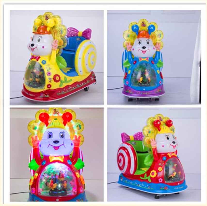 2022 New design kids swing game machine fun amusement snails kiddie ride for supermarket