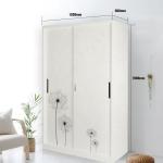 Storage Steel Home Furniture Printed Closet Cabinet Modern Sliding Door Wardrobe
