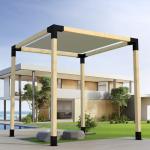Standard Size 3 Arm Anchor and Wood Post Base Metal Pergola Brackets Kits for