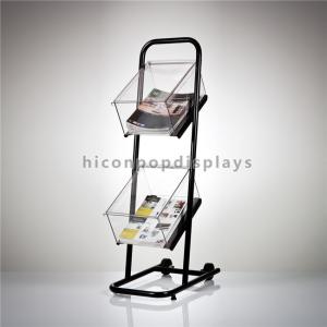 Wholesale 2 - Wheel Floor Commercial Retail Store Fixtures Acrylic Box Metal Book Display Shelf from china suppliers