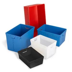 Wholesale PP Postal Mail Tote Hollow Boxes Bins Rigid Customized With Handles from china suppliers