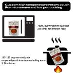 Microwave High Temperature 121-135 Degree Retort Pouch for Ready Meal Meat Beans