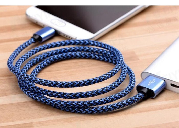 Nylon Hemp FLower USB Transfer Cable 1M / 3FT Round Fabric Braided Custom Logo