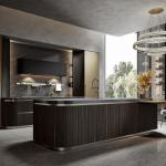 Villas Project Premium Semi-Gloss Grey Bake Lacquer L-Shaped MDF Kitchen Cabinet