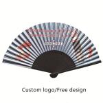 BSBH Chinese Craft Hand Fan Festival Gifts Custom Logo Bamboo Folding Hand Fans