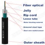 Zhaoxian Outdoor Armoured GYXTW Fiber Optic Cable 12 Core Single Mode