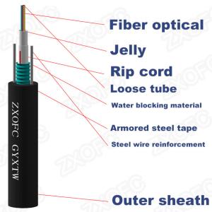 Wholesale Zhaoxian Outdoor Armoured GYXTW Fiber Optic Cable 12 Core Single Mode from china suppliers