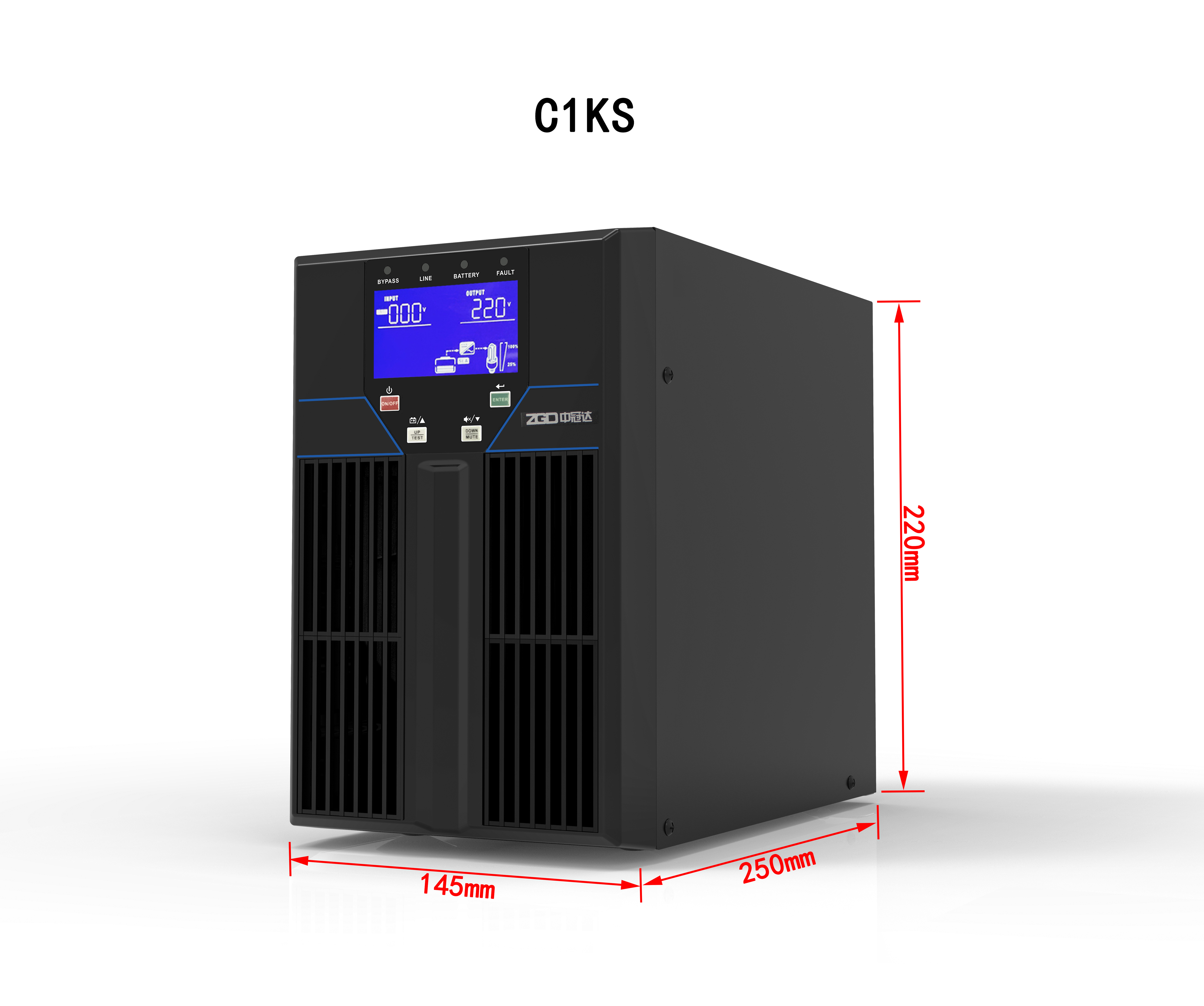 Single Phase 2.4kW 3kva Smart UPS System Data Center UPS Power