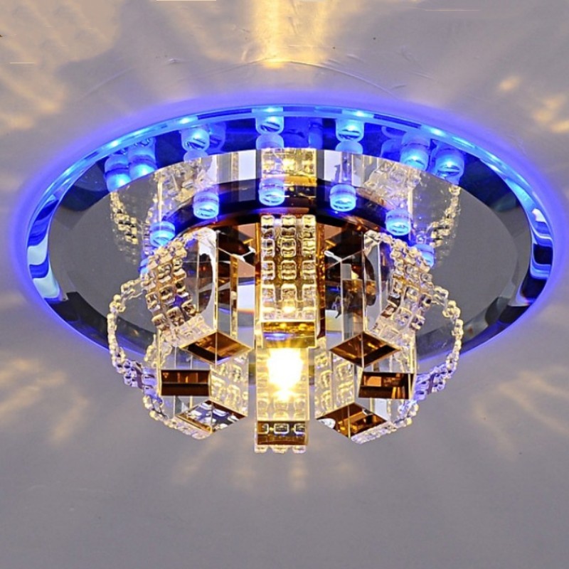 Modern Crystal Aisle Spot Light Creative Entry Glass Balcony Porch Hall Corridor Ceiling Downlight